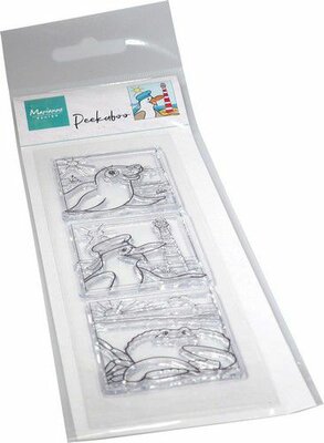 Marianne D Clear Stamps Hetty's Peek-a-boo Beach CS1130 44x43mm 45x43mm 43x43mm (05-23)