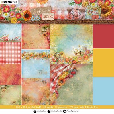 Studio Light Paper pad Sunflower Kisses nr.88 SL-SK-PP88 203x203mm (04-23)