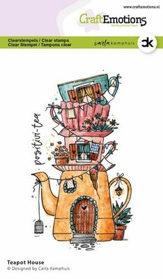 CraftEmotions clearstamps A6 - Teapot House Carla Kamphuis (04-23)