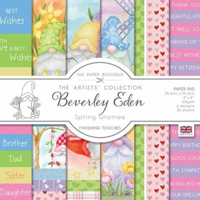 PB1801 The Paper Boutique Spring Gnomes 8x8 Finishing Touches Pad