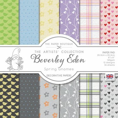 PB1800 The Paper Boutique Spring Gnomes 8x8 Decorative Papers