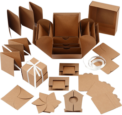 Explosion Box 12x12 cm Kraft Bruin