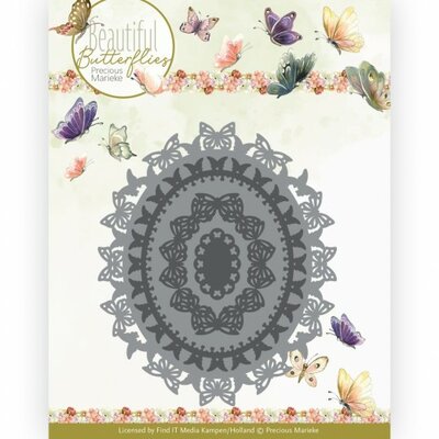 PM10254 Dies - Precious Marieke - Beautiful Butterflies - Butterfly Oval