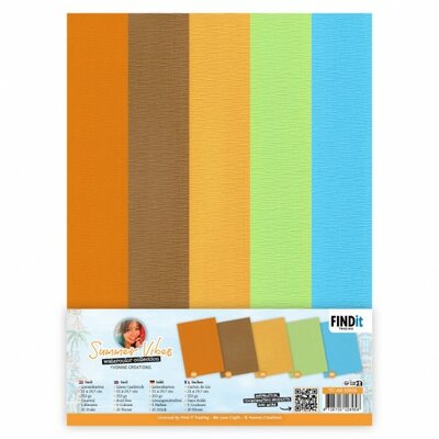YC-A4-10024 Linen Cardstock Pack - A4 - Yvonne Creations - Summer Vibes