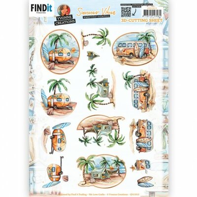 CD11913 3D Cutting Sheet - Yvonne Creations - Summer Vibes - Camping