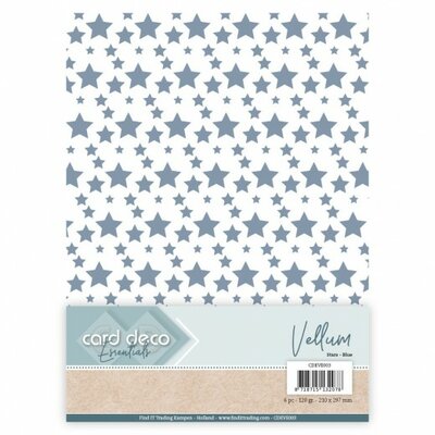 CDEVE003 Card Deco Essentials - Vellum - Stars Blue