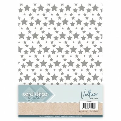 CDEVE002 Card Deco Essentials - Vellum - Stars Silver