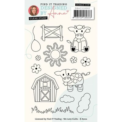 DBACS10002 Designed by Anna - Mix and Match Clear Stamps - Charlie Cow