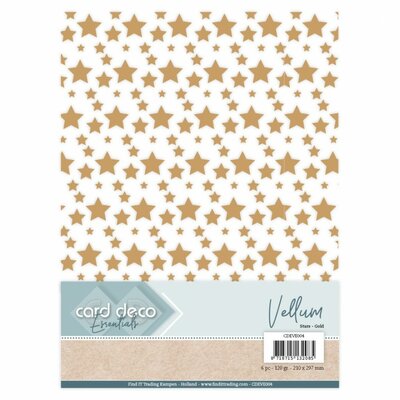 CDEVE004 Card Deco Essentials - Vellum - Stars Gold