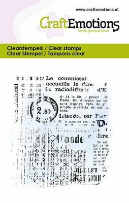 CraftEmotions Clearstamps 6x7cm - Achtergrond tekst design (08-23)