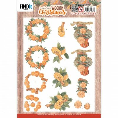 SB10778 3D Push-Out - Jeanine's Art - Wooden Christmas - Orange Fruit