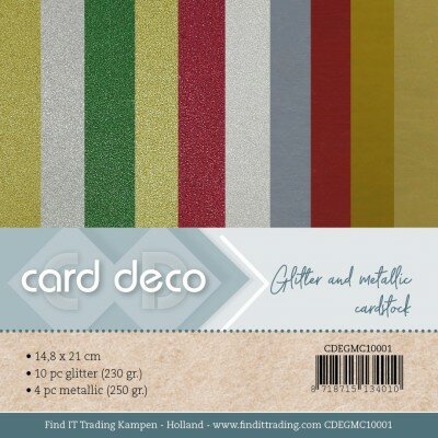 CDEGMC10001 Card Deco Essentials - Glitter and metallic cardstock - Christmas A5