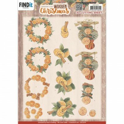 CD11974 3D Cutting Sheets - Jeanine's Art - Wooden Christmas - Orange Fruit