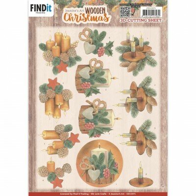 CD11971 3D Cutting Sheets - Jeanine's Art - Wooden Christmas - Orange Candles