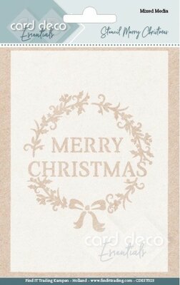 CDEST023 Card Deco Essentials - Mixed Media Stencil - Merry Christmas