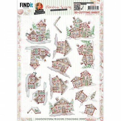 CD12012 3D Cutting Sheet - Yvonne Creations - Christmas Scenery - House