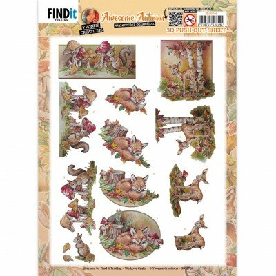 SB10780 3D Push Out - Yvonne Creations - Awesome Autumn - Fox