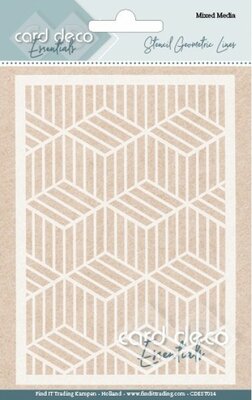 CDEST014 Card Deco Essentials - Mixed Media Stencil- Geometric Lines