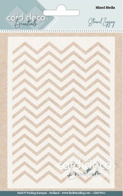 CDEST011 Card Deco Essentials - Mixed Media Stencil- Zigzag