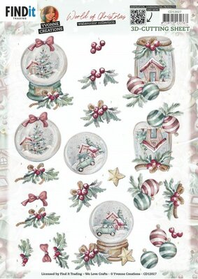 CD12027 3D Cutting Sheet - Yvonne Creations - World of Christmas - Christmas Globe