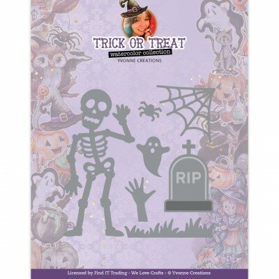 YCD10328 Dies - Yvonne Creations - Trick or Treat - Happy Skeleton
