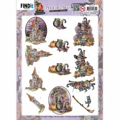 SB10782 3D Push-Out - Yvonne Creations - Trick or Treat - Halloween Witch