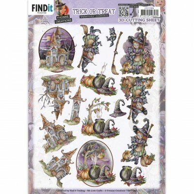 CD11984 3D Cutting Sheet - Yvonne Creations - Trick or Treat - Halloween Witch