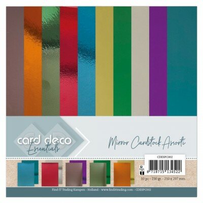 CDESPC002 Card Deco Essentials - Mirror Cardstock A4 Assorti 240grs