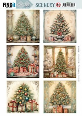 CDS10179 Push Out Scenery - Card Deco Essentials - Christmas Tree Square