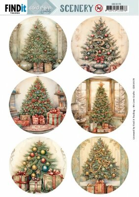 CDS10178 Push Out Scenery - Card Deco Essentials - Christmas Tree Round