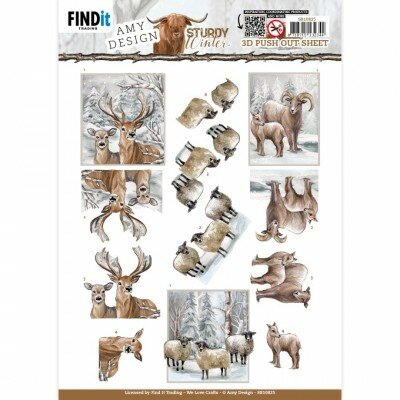 SB10825 3D Push-Out - Amy Design - Sturdy Winter - Deer