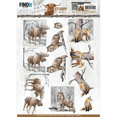 CD12041 3D Cutting Sheet - Amy Design - Sturdy Winter - Moose