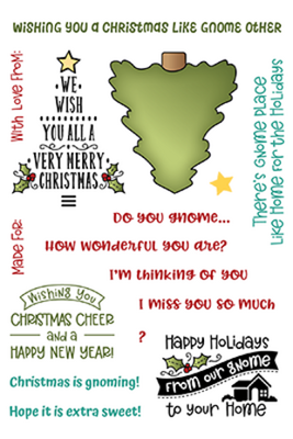 LDRS Creative Holiday Gnomes Sentiments Set 4x6 Inch Clear Stamps (LDRSPD225)