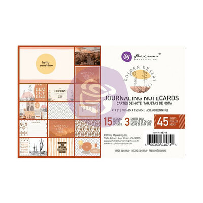 Prima Marketing Golden Desert 4x6 Inch Journaling Cards (645748)
