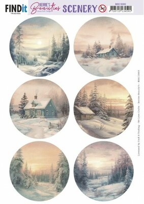 BBSC10003 Push-Out Scenery - Berries Beauties - Winter Sunsets Round