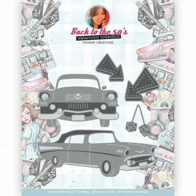 YCD10338 Dies - Yvonne Creations Back to the fifties - Fifties Cars