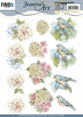 CD11929 Blue Bird Cutting Sheet, Jeanines Art