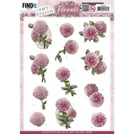 SB10898 3D Push Out - Amy Design - Pink Florals - Dahlia