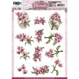 SB10897 3D Push Out - Amy Design - Pink Florals - Orchid