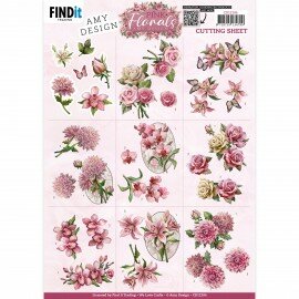 CD12106 Cutting Sheets - Amy Design - Pink Florals - Mini
