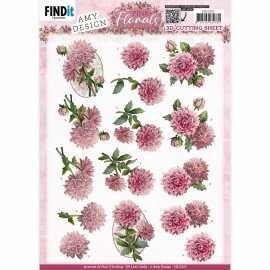 CD12105 3D Cutting Sheets - Amy Design - Pink Florals - Dahlia