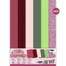 AD-A4-10029 Linen Cardstock Pack - Amy Design - Pink Florals - A4
