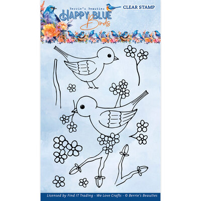 BBCS10001 Clear Stamps - Berries Beauties - Happy Blue Birds - Bird