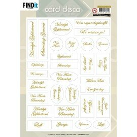 CDESENTNL10001 Card Deco  -  Sentiments - NL - algemeen - goud