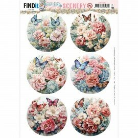 BBSC10022 Push-Out Scenery  - Berries Beauties - Fluisterende Lente - Vlinder Rond