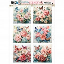 BBSC10021 Push-Out Scenery - Berries Beauties -Whisp Fluisterende Lente - Vlinder Vierkant