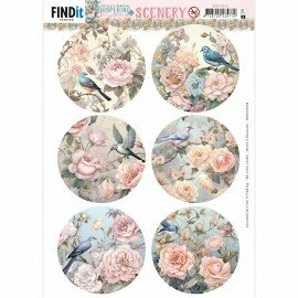 BBSC10018 Push-Out Scenery  - Berries Beauties - Fluisterende Lente - Vogels Rond