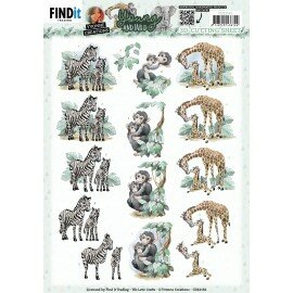 CD12142 3D Cutting Sheets - Yvonne Creations - Young and Wild - Monkey