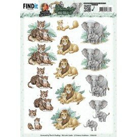 CD12141 3D Cutting Sheets - Yvonne Creations - Young and Wild - Tiger