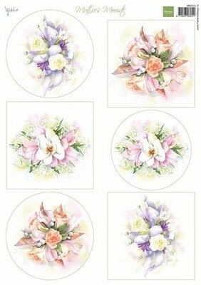 Marianne D Decoupage Mattie's Mooiste - Romantic bouquets MB0215 A4, 6 images (03-24)
